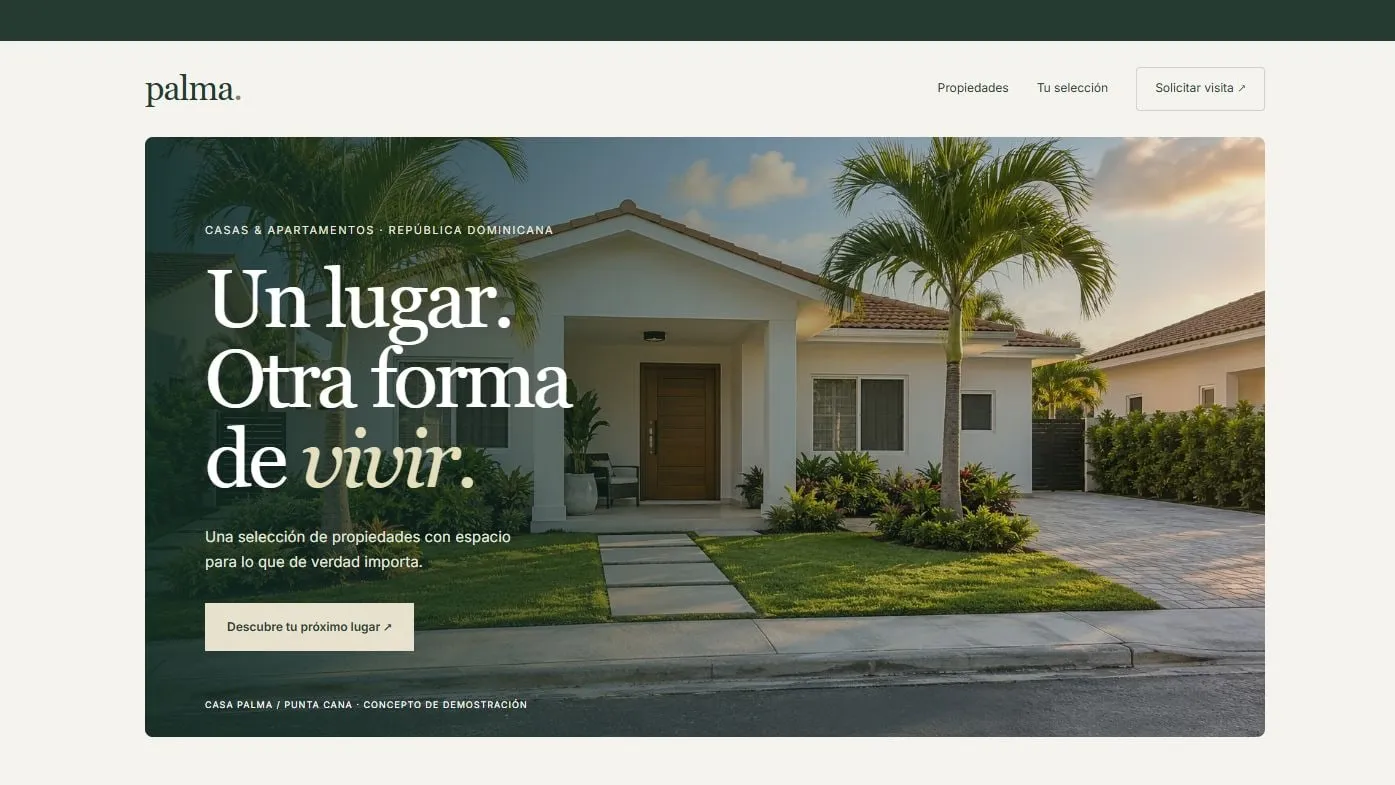 Demo Custom de Palma con casas, apartamentos, filtros y favoritas